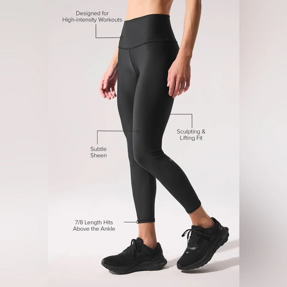 ALO Yoga 7/8 High-Waist Airlift Legging- Black/ Size Large